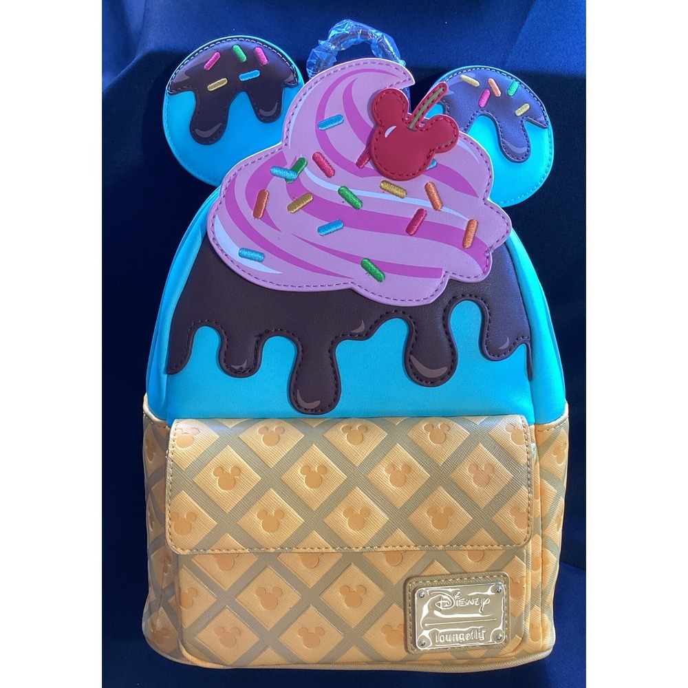Loungefly Disney Mickey Mouse SUNDAE Sweet Treat Ice Cream Backpack NWT
